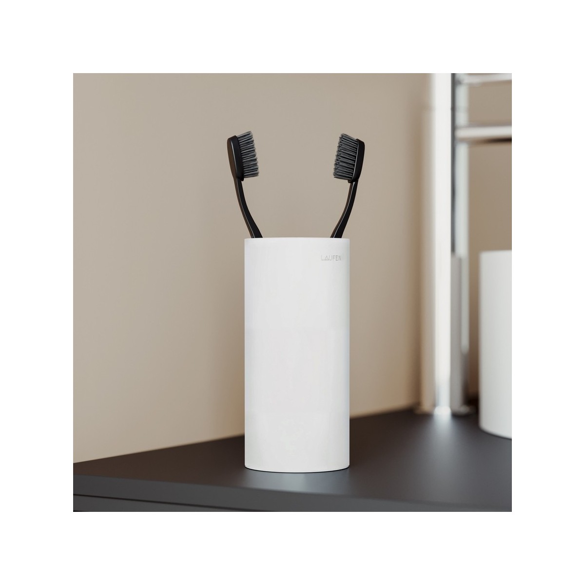 Nixie porte-brosse à dents à poser chromé 62x62x134 mm - LAUFEN H3821500040001 