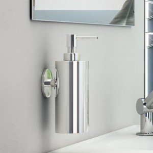 Cana distributeur de savon liquide mural à coller chromé chromé 62x98x186 mm - LAUFEN H3831320040011 