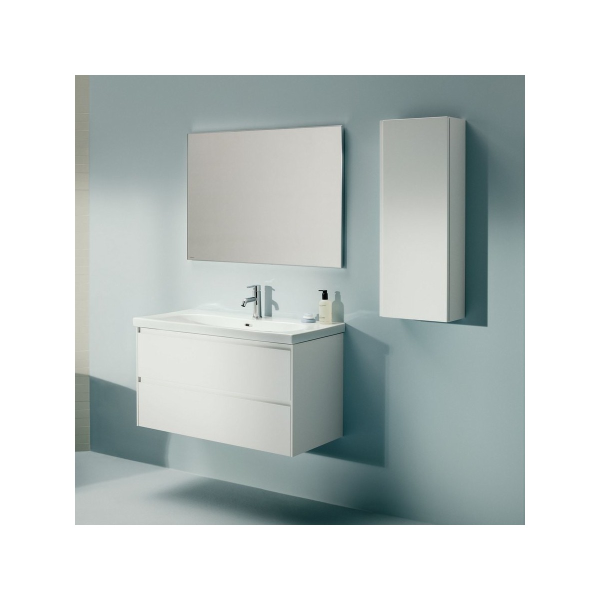 Lani armoire murale 1 porte charnières à droite 355x185x700mm blanc mat - LAUFEN H4037021122601 