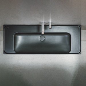 Meda lavabo mural ou à poser sur meuble graphite mat 1200x460x80 mm - LAUFEN H8141117581091 