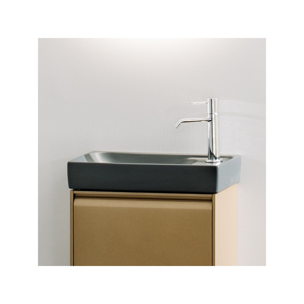 Meda lave-mains plage de robinetterie à droite blanc mat 460x235x80 mm - LAUFEN H8151137571141 