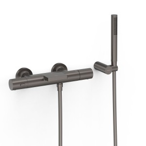 Robinet thermostatique mural pour baignoire et douche Over-wall Graphite  - TRES 19017428GR 