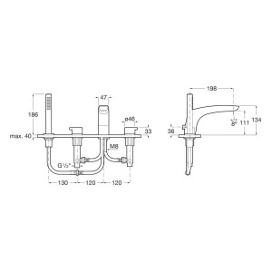 Insignia Bain-Douche 4 Trous - A5A093AC00 ROCA 