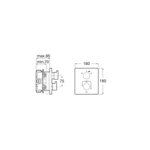 Insignia mitigeur Bd Encas 2 Voies Pour Rbox Titanium Black - ROCA A5A0C3ACN0 