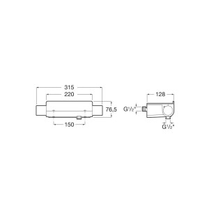 T-2000 Mit Thermostatique Avec Tablette Ss Flexible - A5A2A88C00 ROCA 
