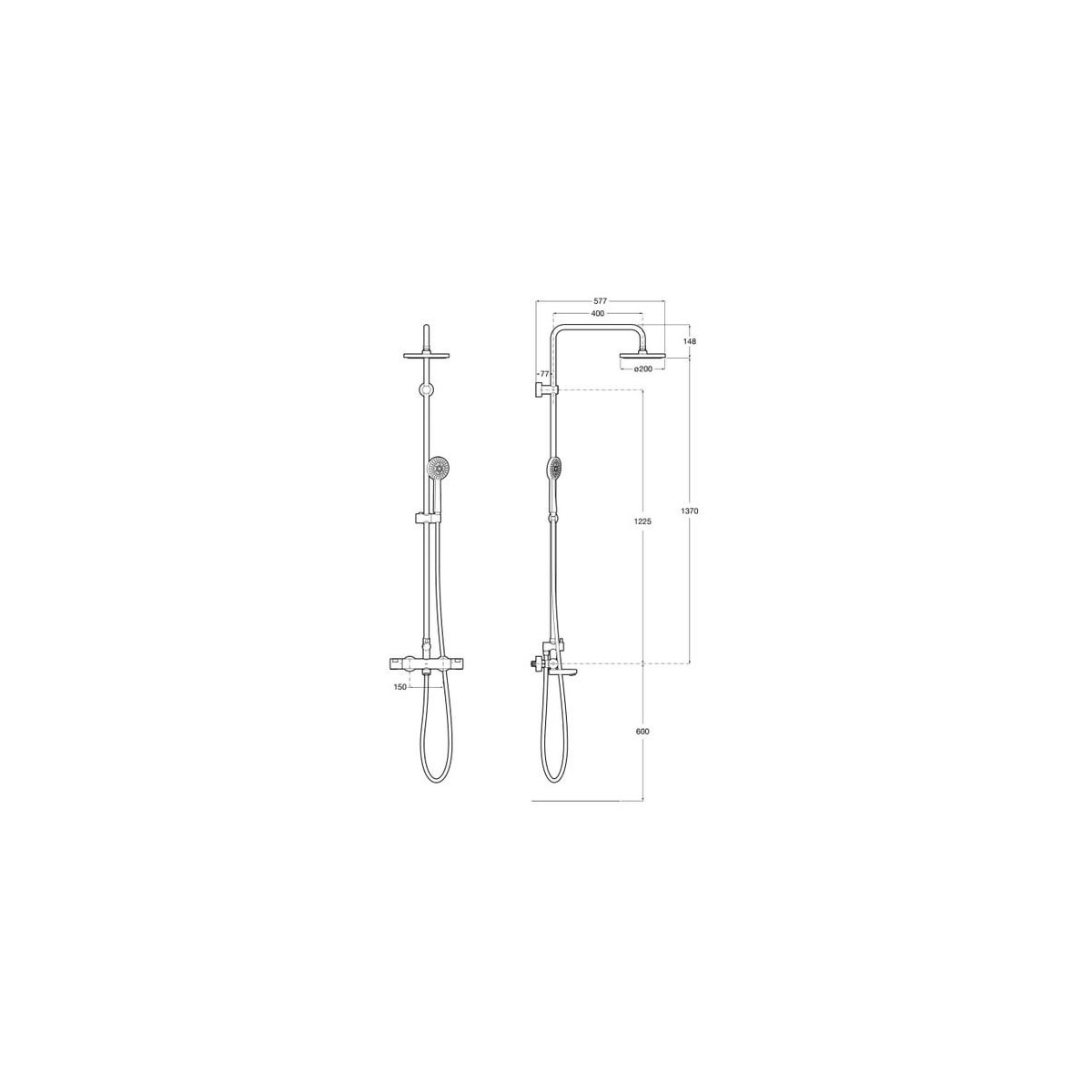 Colonne thermostatique pour bain-douche Victoria-T Roca A5A2H18C00 