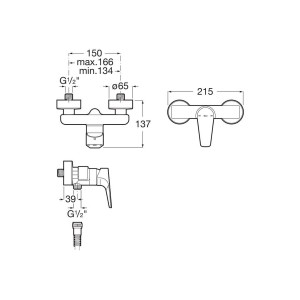 Atlas Mitigeur Douche Mural - A5A2190C00 ROCA 