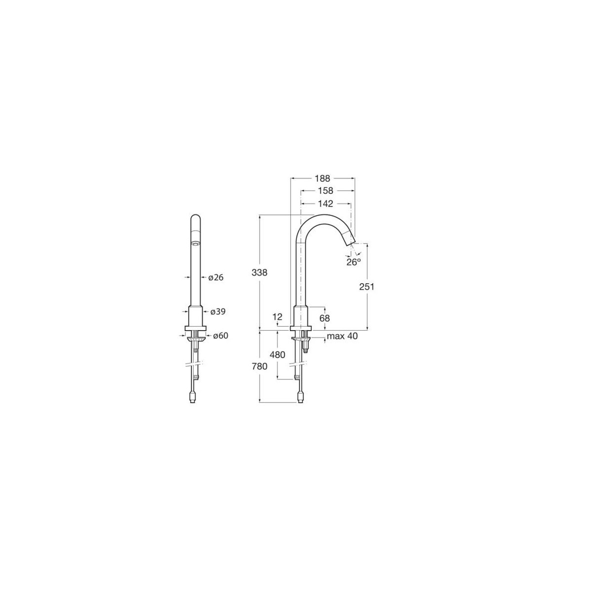 Loft-E Rob Electro.Bec Haut Lav (Piles) - A5A3143C00 ROCA 