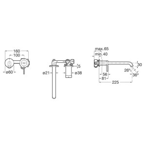 Ona mitigeur lavabo monotrou à encastrer chromé - ROCA A5A459EC00 