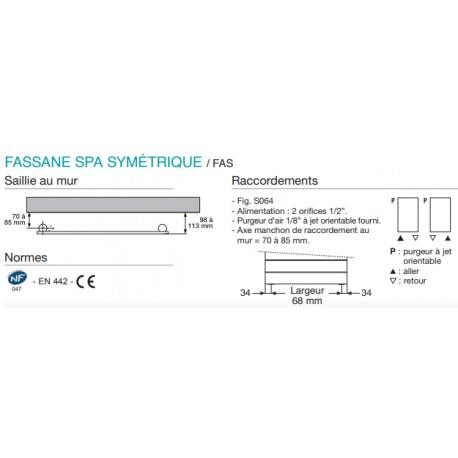 Sèche-serviette ACOVA - FASSANE Spa Symétrique eau chaude