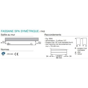 Sèche-serviette ACOVA - FASSANE Spa Symétrique eau chaude