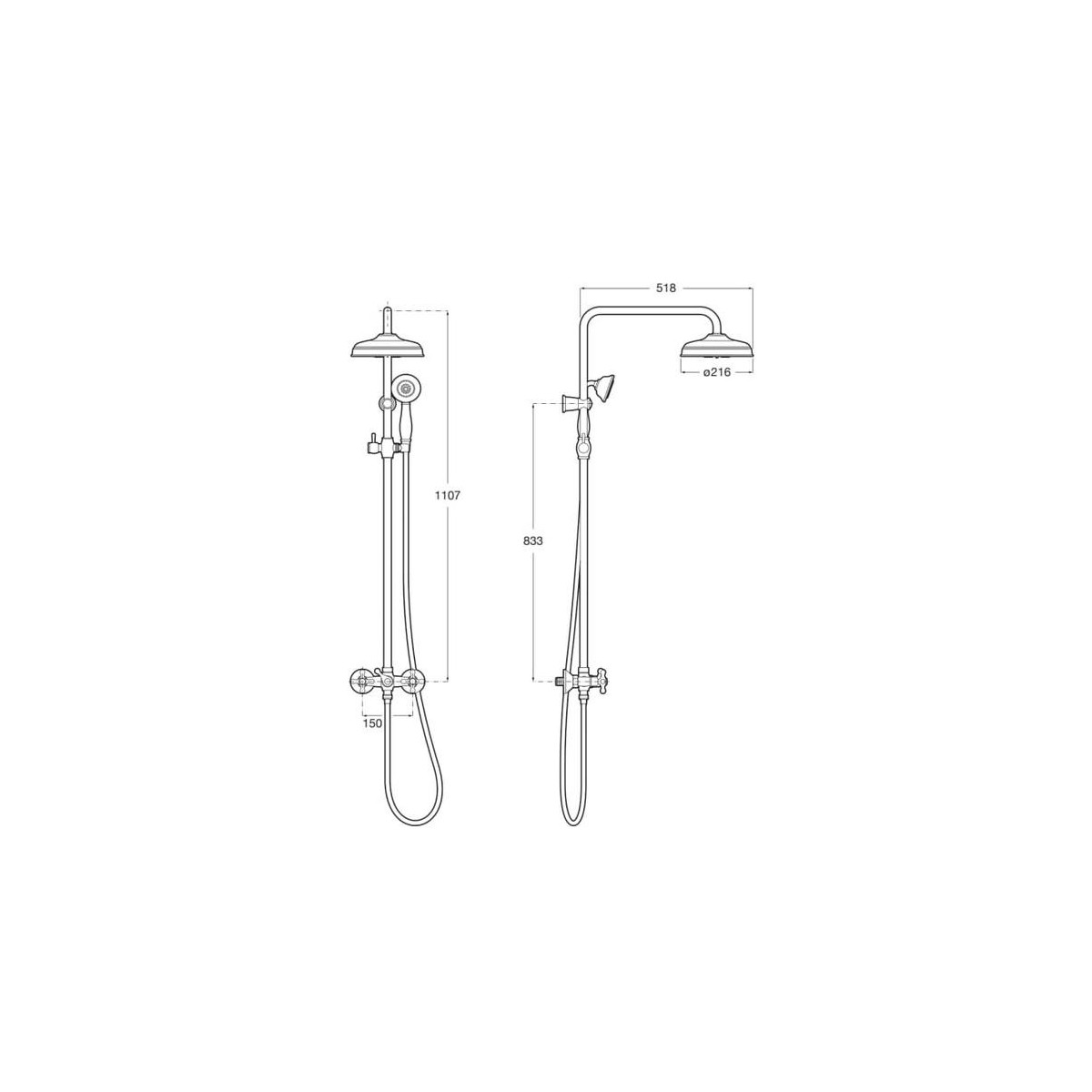 Colonne de douche murale Chromé CARMEN - A5A974BC00 ROCA 