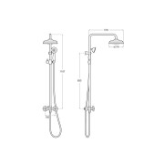 Colonne de douche murale Chromé CARMEN - A5A974BC00 ROCA 