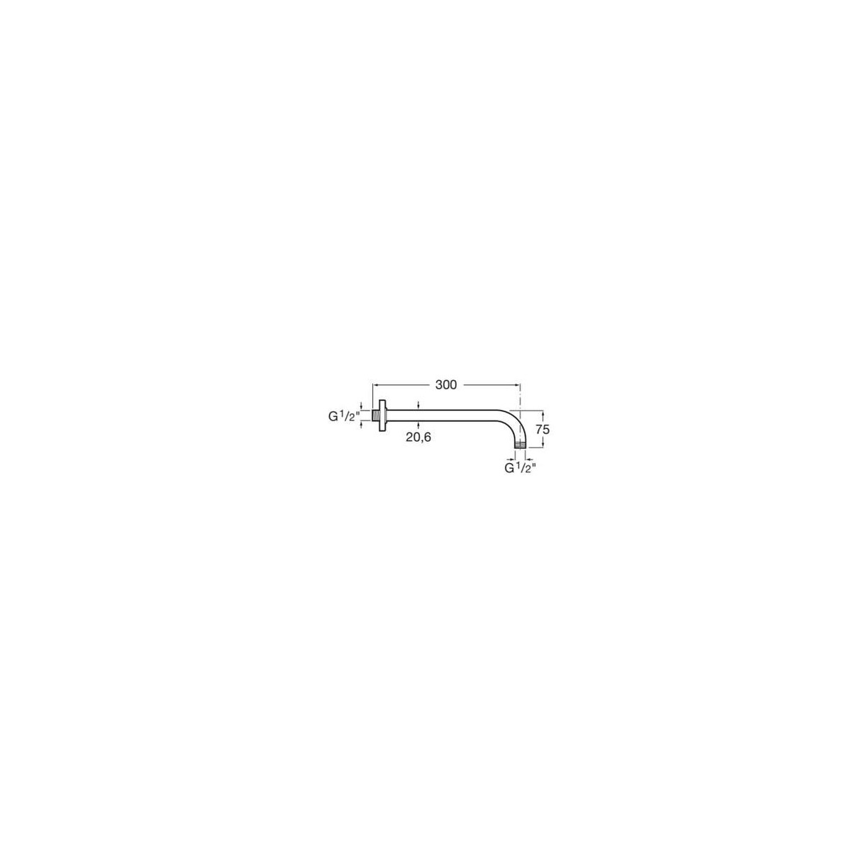 ROCA Bras Mural Pour Pomme De Douche L300 - A5B0150C00 