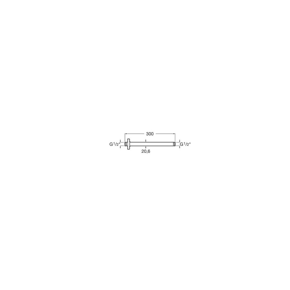 ROCA Bras Plafond Pour Pomme De Douche L300 - A5B0650C00 