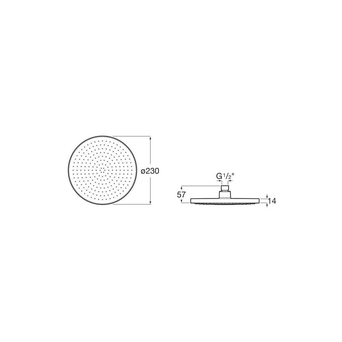 Rainsense pomme de dche ronde pvd acier inoxydable - ROCA A5B1803SM0 