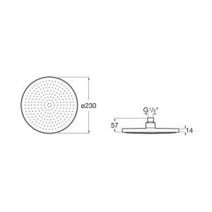 Rainsense pomme de dche ronde pvd acier inoxydable - ROCA A5B1803SM0 