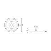 Rainsense Pomme Douche Ronde 250Mm Abs - ROCA A5B2250C00 
