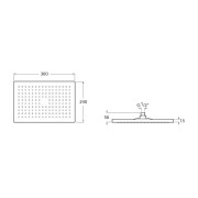 Rainsense Pomme Douche Rectangulaire 360Mm Abs - ROCA A5B3050C00 
