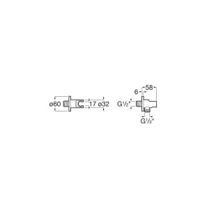 Prise D'Eau+Support Douchette+Rosace Titanium Black - ROCA A5B5250CN0 