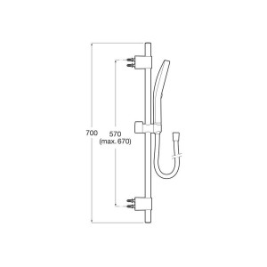 Plenum round 130/3 kit avec barre coulissante, douchette ø130, flexible chromé - ROCA A5B8414C00 