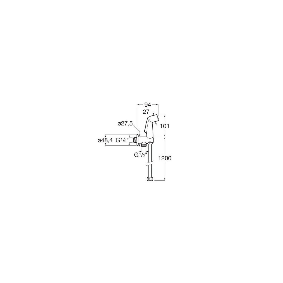 Be Fresh Go Kit De Douchette Pour Bidet Bouton Stop A/Acc - ROCA A5B9230C00 