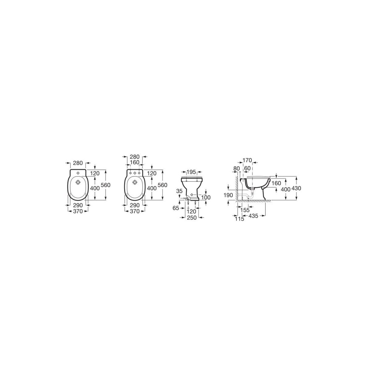 Bidet 1 Trou en céramique CARMEN  - ROCA A3570A4000 