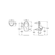 Euret Urinoir Alimentation Encastré Blanc - ROCA A35945F000 