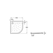 Malta Receveur Angle 900X65 Blanc - ROCA A37450B000 
