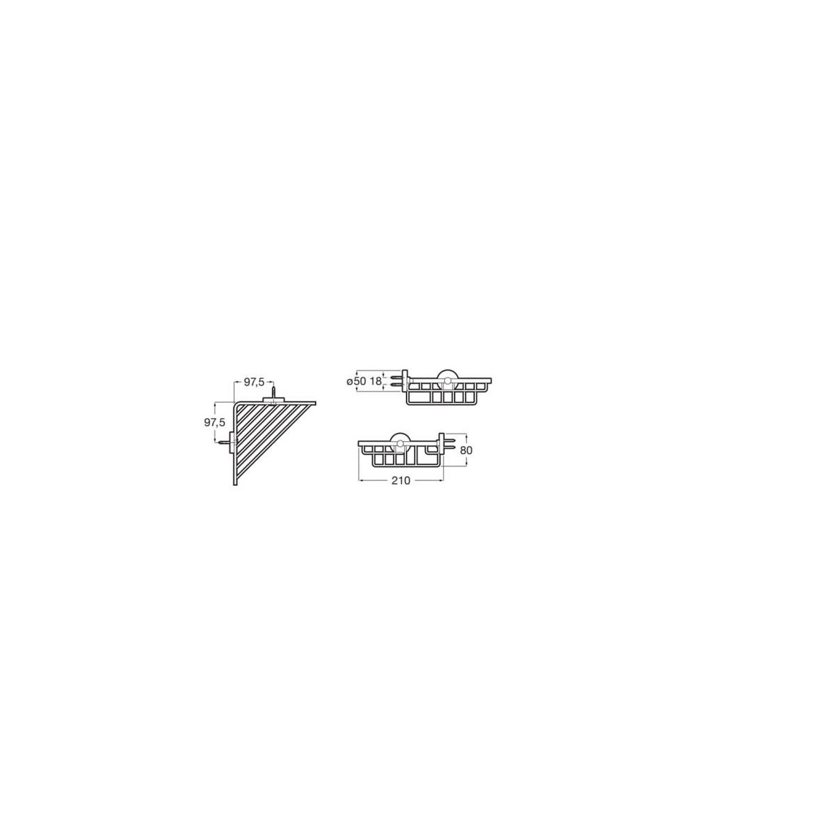 Compas Porte-Savon Grille 200X200Mm Chromé - ROCA A817695C00 