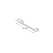 Rubik Porte-Serviettes Barre 600 Noir Mat - ROCA A816845024 