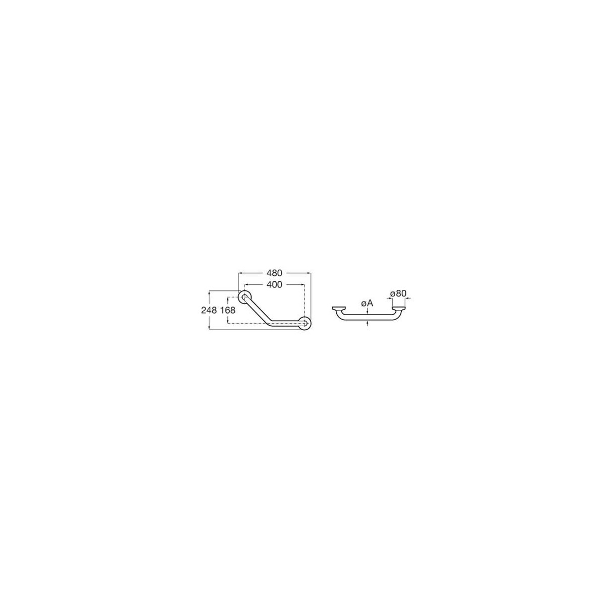 Access Comfort Poignée Angle Mat En Acier  - ROCA A816931002 