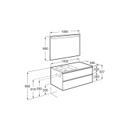 The gap pack 2t lav gche 1000mm (unik+miroir) city oak - ROCA A851514402 
