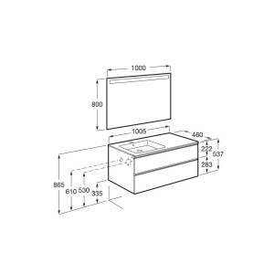 The gap pack 2t lav gche 1000mm (unik+miroir) city oak - ROCA A851514402 