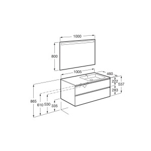 The Gap Pack 2T Lav Dte 1000Mm (Unik+Miroir) City Oak - ROCA A851515402 