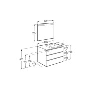The Gap Pack 3T Lav Dte 800Mm (Unik+Miroir) City Oak - ROCA A851521402 