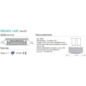 Sèche-serviette soufflant ACOVA - REGATE + AIR eau chaude 1781W (781W+100W) SX167-050IFS
