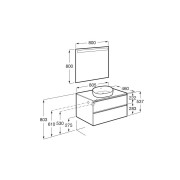 The Gap Pack Pour Vasque À Poser 800Mm Noyer/Poignées Noires - ROCA A851532517 
