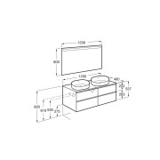 The Gap Pack Pour 2 Vasques À Poser 1200Mm Noyer/Poignées Noires - ROCA A851537517 