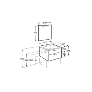 Victoria pack 2 tiroirs 600mm noyer - ROCA A851602517 