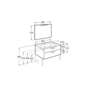 Victoria pack 2 tiroirs 800mm city oak - ROCA A851604402 