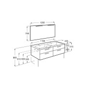 Victoria pack 2 tiroirs 1200mm frêne nordic - ROCA A851606434 