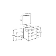 Victoria pack 3 tiroirs 600mm gris galet brillant - ROCA A851607516 