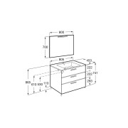 Victoria pack 3 tiroirs 800mm noyer - ROCA A851608517 