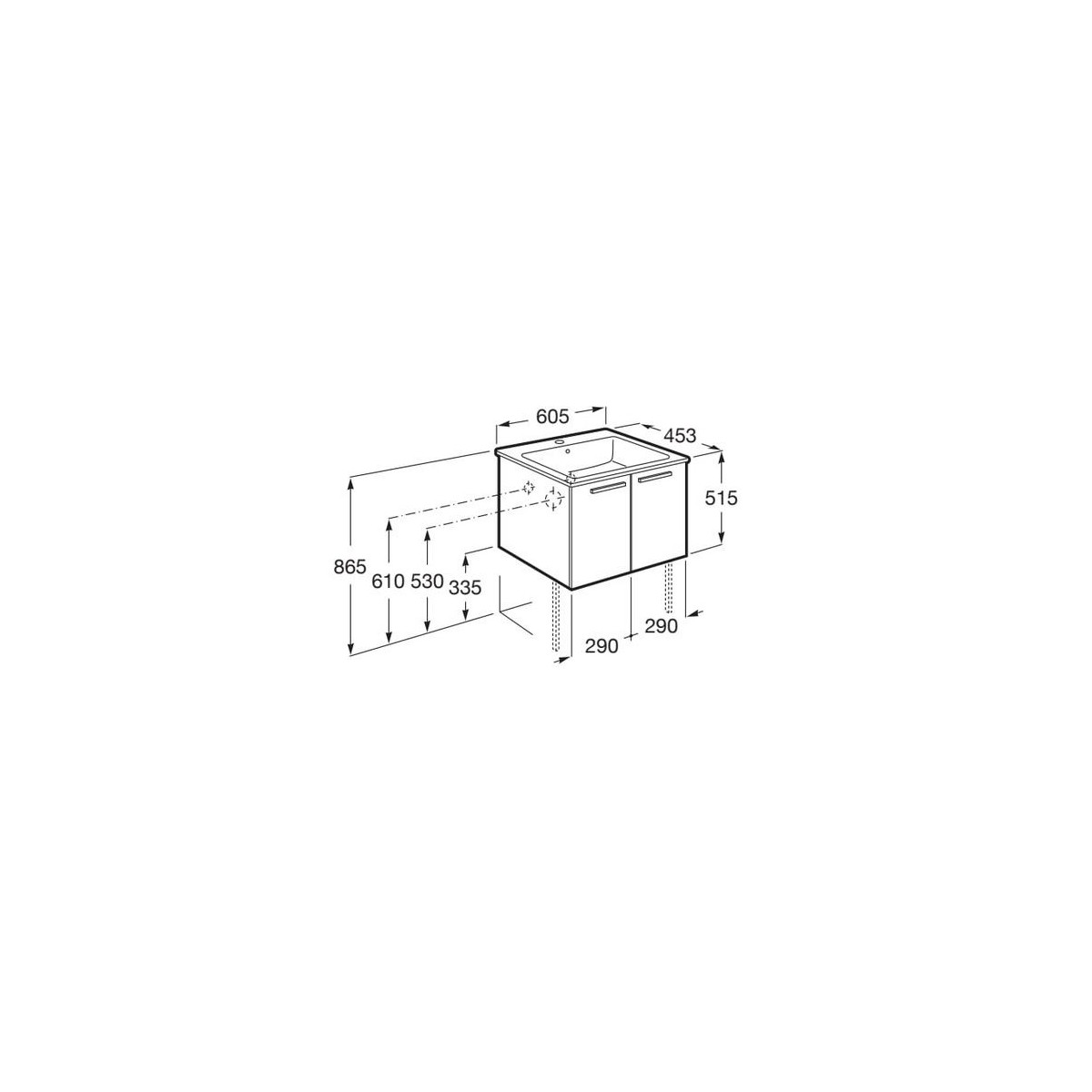 Victoria Unik 2 Portes 600Mm  Noyer-Roca A851650517 
