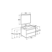 Ona pack 2 tiroirs 800mm lavabo gauche blanc mat - ROCA A851708509 