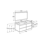 Ona Pack 4 Tiroirs 1200Mm Blanc Mat-Roca A851710509 