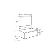 Ona Pack Meuble 1T+Plan Pr Lav Centré+Miroir 1000 Orme Foncé-Roca A851714511 