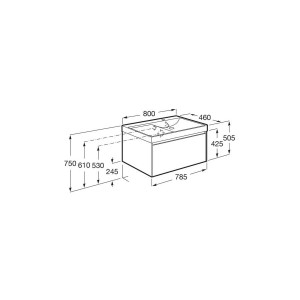 Ona Unik 1 Tiroir 800Mm Droite Orme Foncé-Roca A851719511 