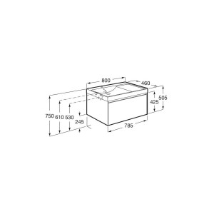 Ona Unik 1 Tiroir 800Mm Gauche Chêne Blanchi-Roca A851720512 